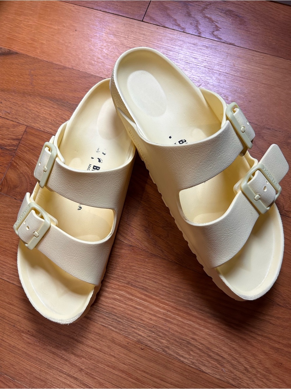 Birkenstock Arizona EVA Women's Sandal, Sz 37 US 6.5 Yellow Strap Arch Support - Picture 2 of 7
